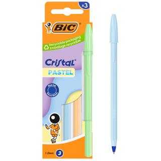 Bolígrafo Bic cristal pastel 3ud