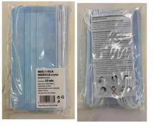 MASCARILLA HIGIENICA 3CAPAS PACK 10UDS